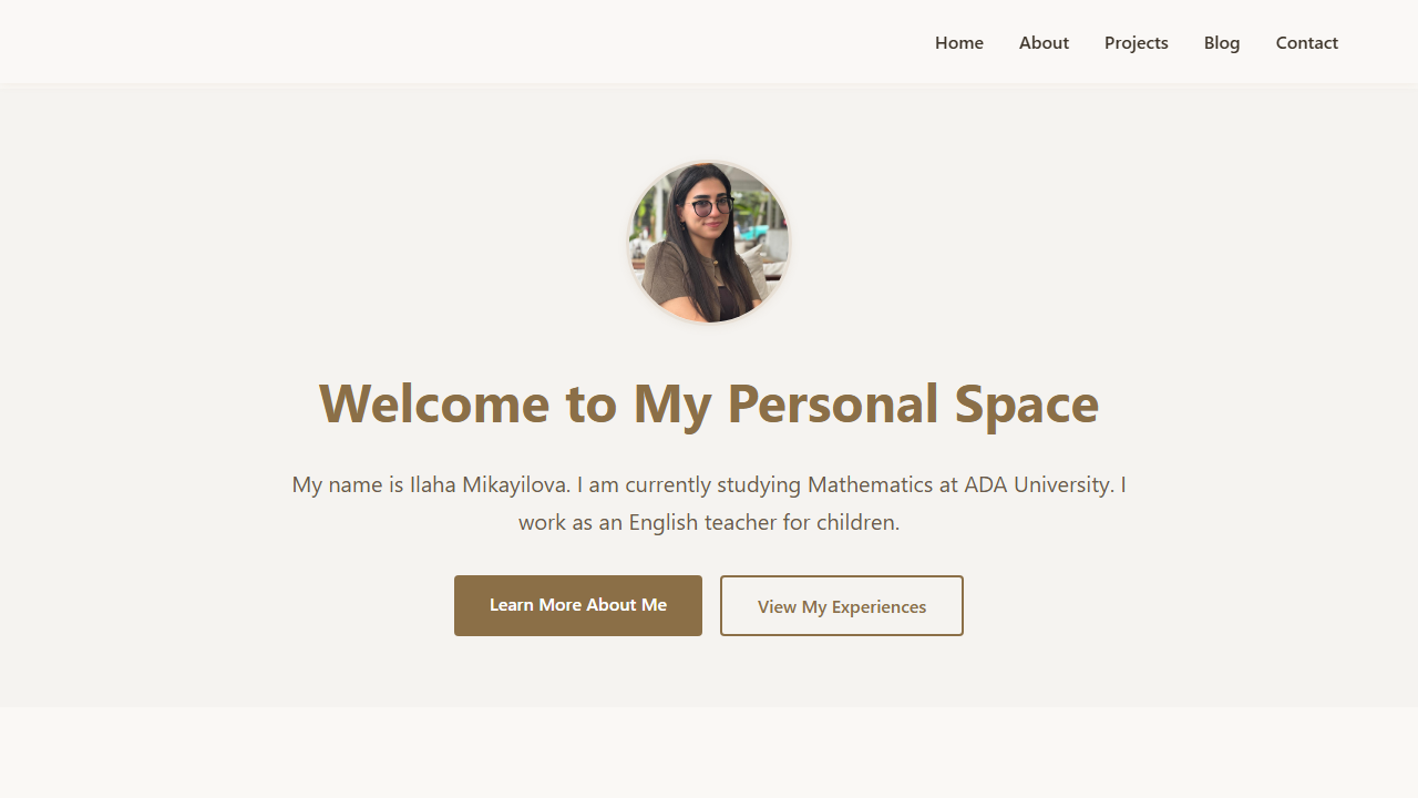 Ilaha Mikayilova personal blog homepage